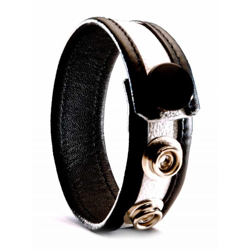 Generique Cockring Cuir Blanc